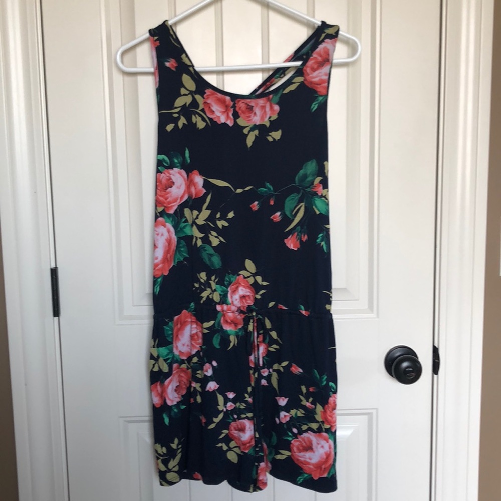 Adorable Navy & Floral Romper, Large